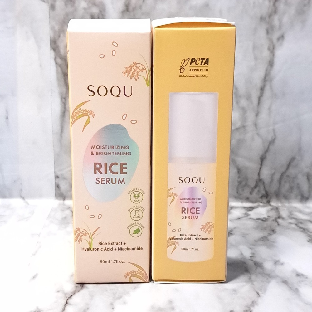 2 SOQU Moisturizing Brightening RICE SERUM‎ Hyaluronic Acid Niacinamide 1.7 oz - Picture 6 of 8